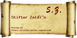 Stifter Zalán névjegykártya